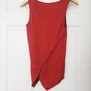 Willi Smith Burnt Orange 100% Linen XOpen-Back Tank Top